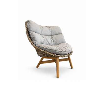 DEDON MBRACE Loungesessel Hochlehner • Teakholzgestell | 15% Outletrabatt - Chestnut